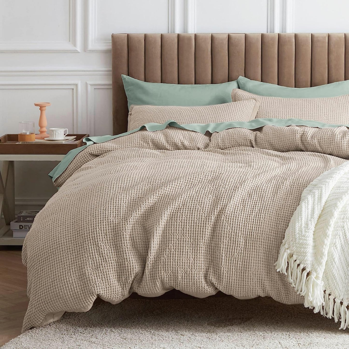 Bedsure King Waffle Weave Comforter Set in Khaki - 02 - Khaki King - comforter