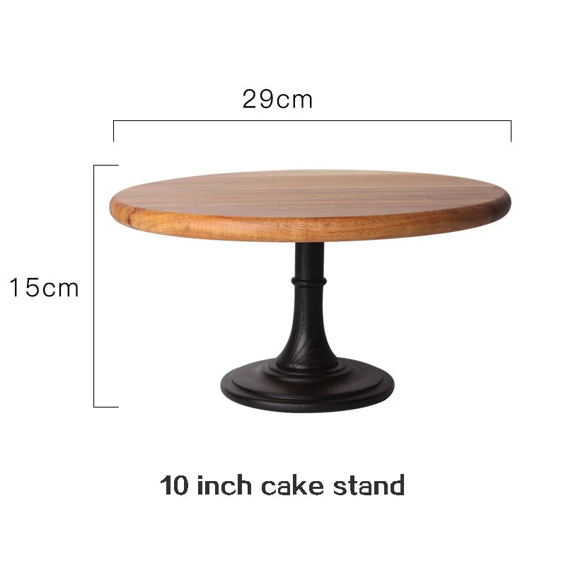 Antique Wood Cake Stand Round Wooden Cake Stand