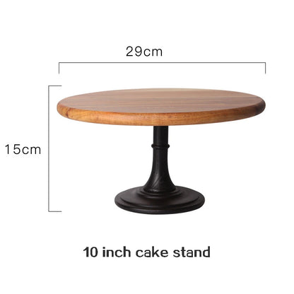 Antique Wood Cake Stand Round Wooden Cake Stand 10 inch cake stand