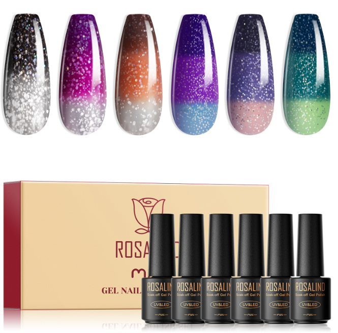ROSALIND Fluorescent Gel Nail Polish Set 12 Bottles - - gel polish