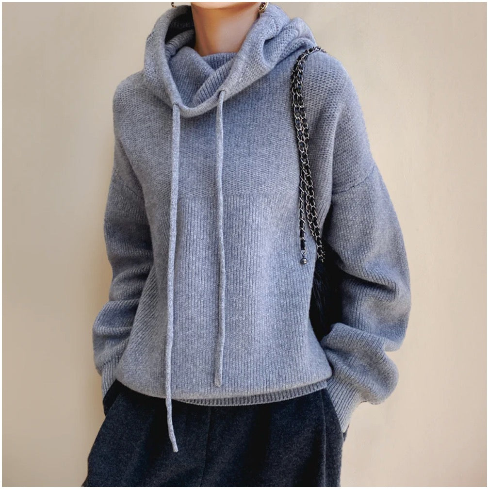 Womens Merino Wool Turtleneck Sweater - Grau L - Women's Fashion - Women's Clothing - Sweaters