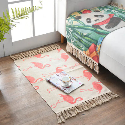 Nordic Style Cotton Linen Area Rug for Home Entrance Kia Day Design