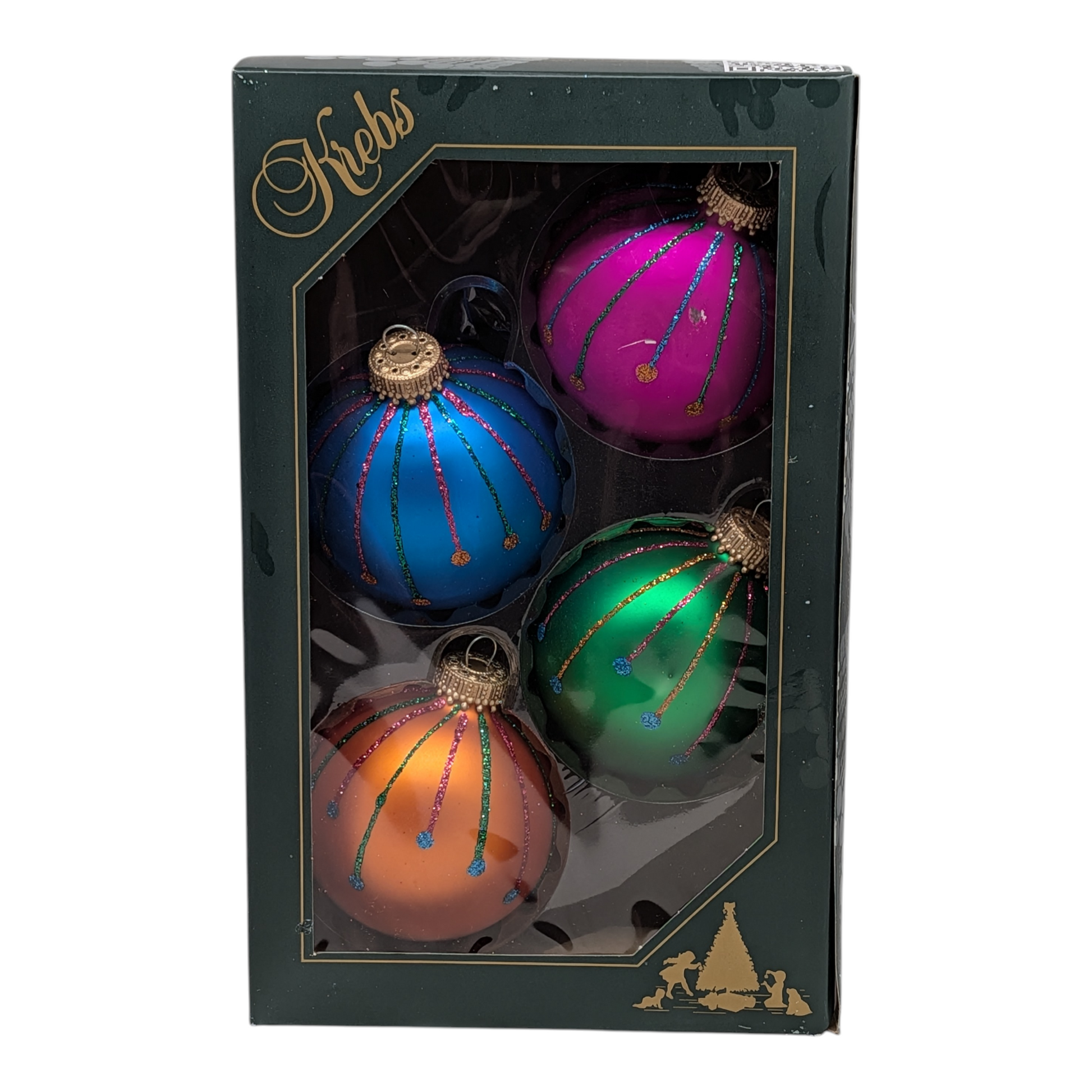 Krebs Value Glass Ornament 4 pack - Neon Drip - Default Title - Christmas >> Ornaments >> Glass