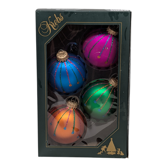 Krebs Value Glass Ornament 4 pack - Neon Drip - Default Title - Christmas >> Ornaments >> Glass
