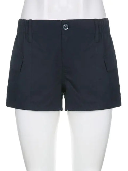 Rapcopter Y2K Cargo Shorts for Women Blue Small