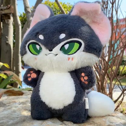 Kawaii Emotion Wolf Plush Toy - Cute Stuffed Wolf Doll - Gray 35cm doll -