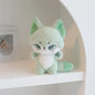 Kawaii Emotion Wolf Plush Toy - Cute Stuffed Wolf Doll - Green 13cm keychain -