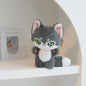 Kawaii Emotion Wolf Plush Toy - Cute Stuffed Wolf Doll - Gray 13cm keychain -
