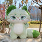 Kawaii Emotion Wolf Plush Toy - Cute Stuffed Wolf Doll - Green 35cm doll -
