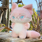 Kawaii Emotion Wolf Plush Toy - Cute Stuffed Wolf Doll - Pink 35cm doll -