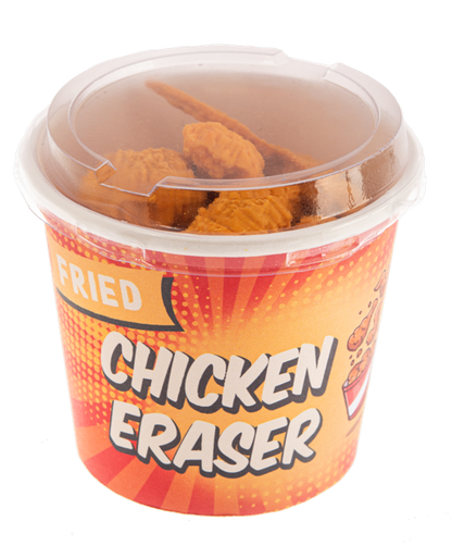Fried Chicken Erasers in Bucket | Set of 8 - - Gifts