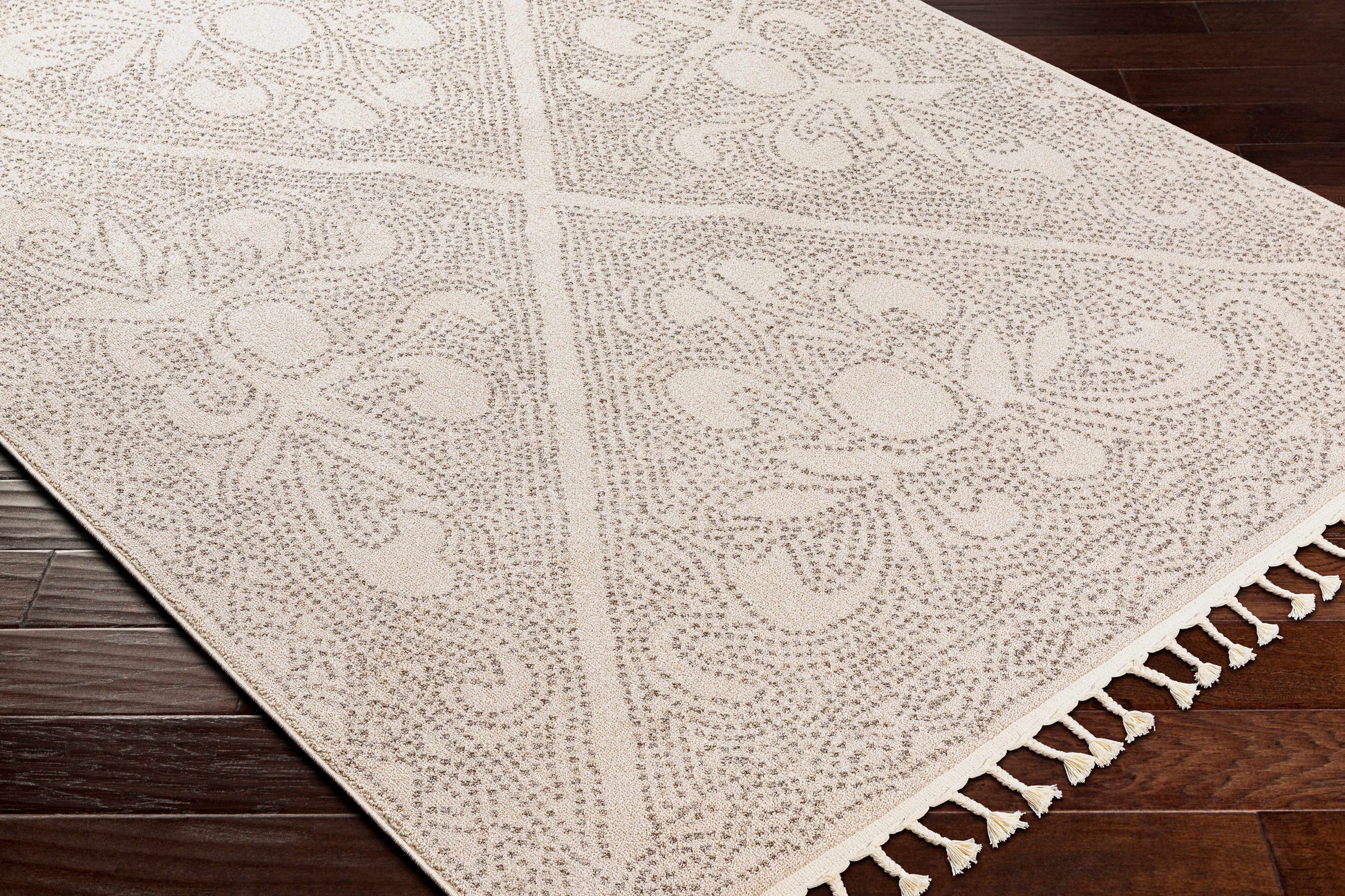 Birdwood Cream & Brown Area Rug - - Rugs