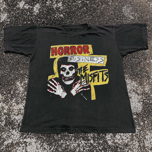 Misfits 'Horror Business' Black Vintage Washed Tee - Black - T-Shirt