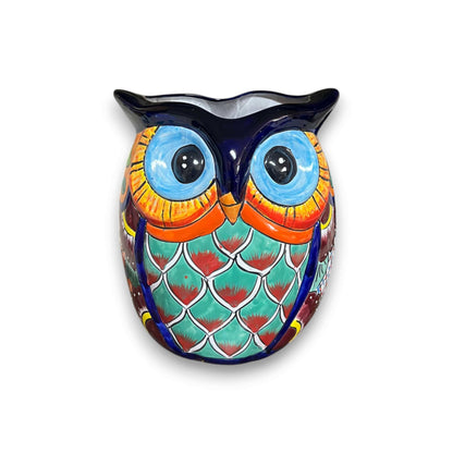 Extra Large Talavera Owl Planter Hand-Painted Mexican Decor - - Talavera Planter