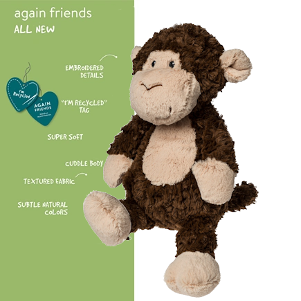 Again Friends Monkey – 12″ - - Toy Shoppe >> Plush