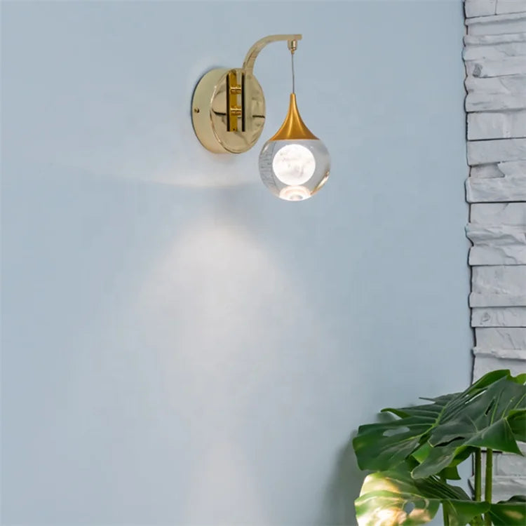 Energy Saving Glass Lamp Shade Vintage Sun Moon Night Light Wall Lamp