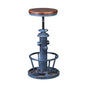 Vintage Charm Adjustable Bar Stool - Wooden Seat Antique White - bar stool