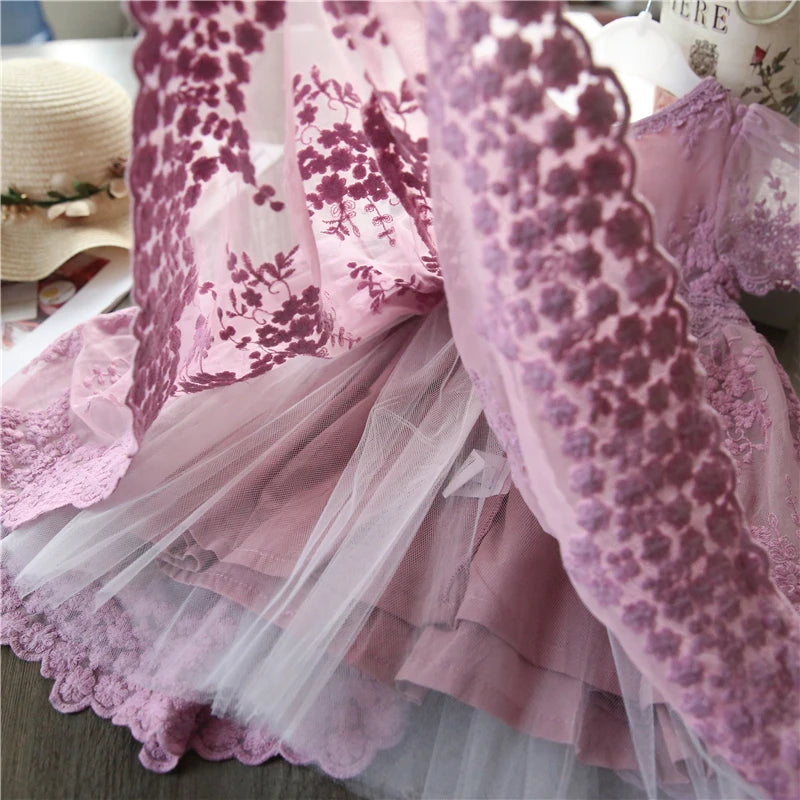 Girls Summer Lace Party Dress