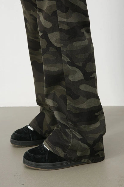 Men's Camouflage Jeans with Pockets - -