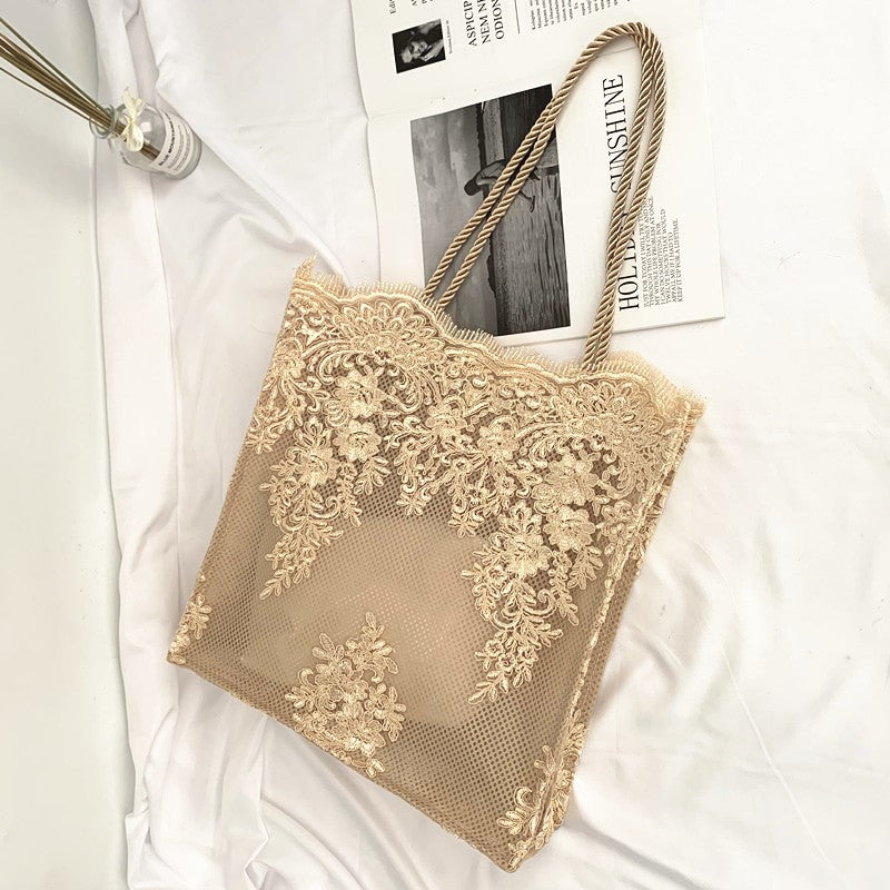 Embroidery Lace Canvas Bag