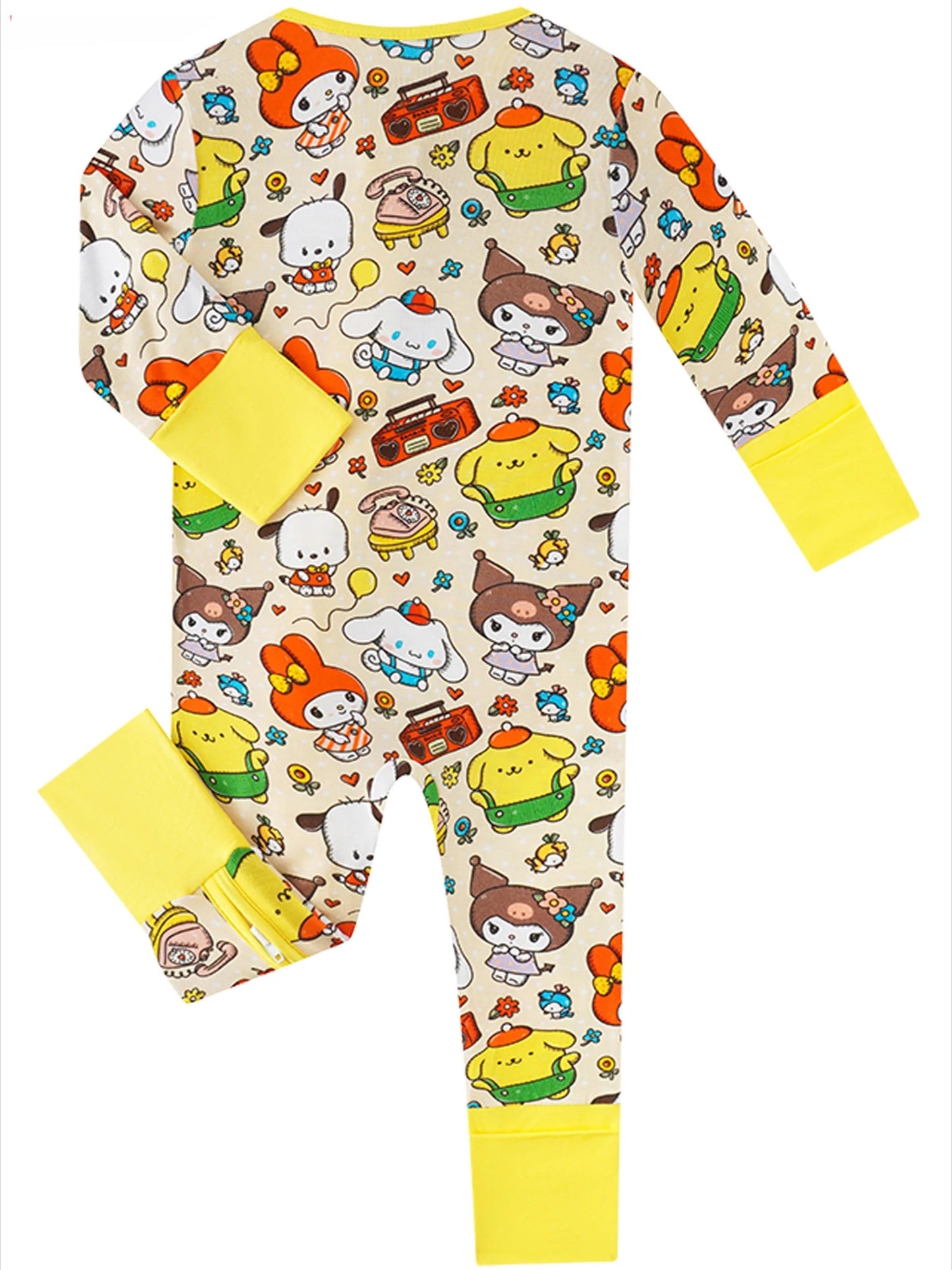 PoshTOT Sanrio Cinnamoroll Bamboo Baby Convertible Zippy Romper - - Zippy Romper