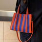 Striped Adjustable Strap Crossbody Bag - Royal Blue onesize -