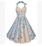 Classic Hepburn Floral Midi Dress - Apricot M - dress