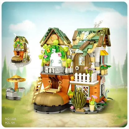 Mini Street View Bee Shop Building Blocks Toy Kia Day Design