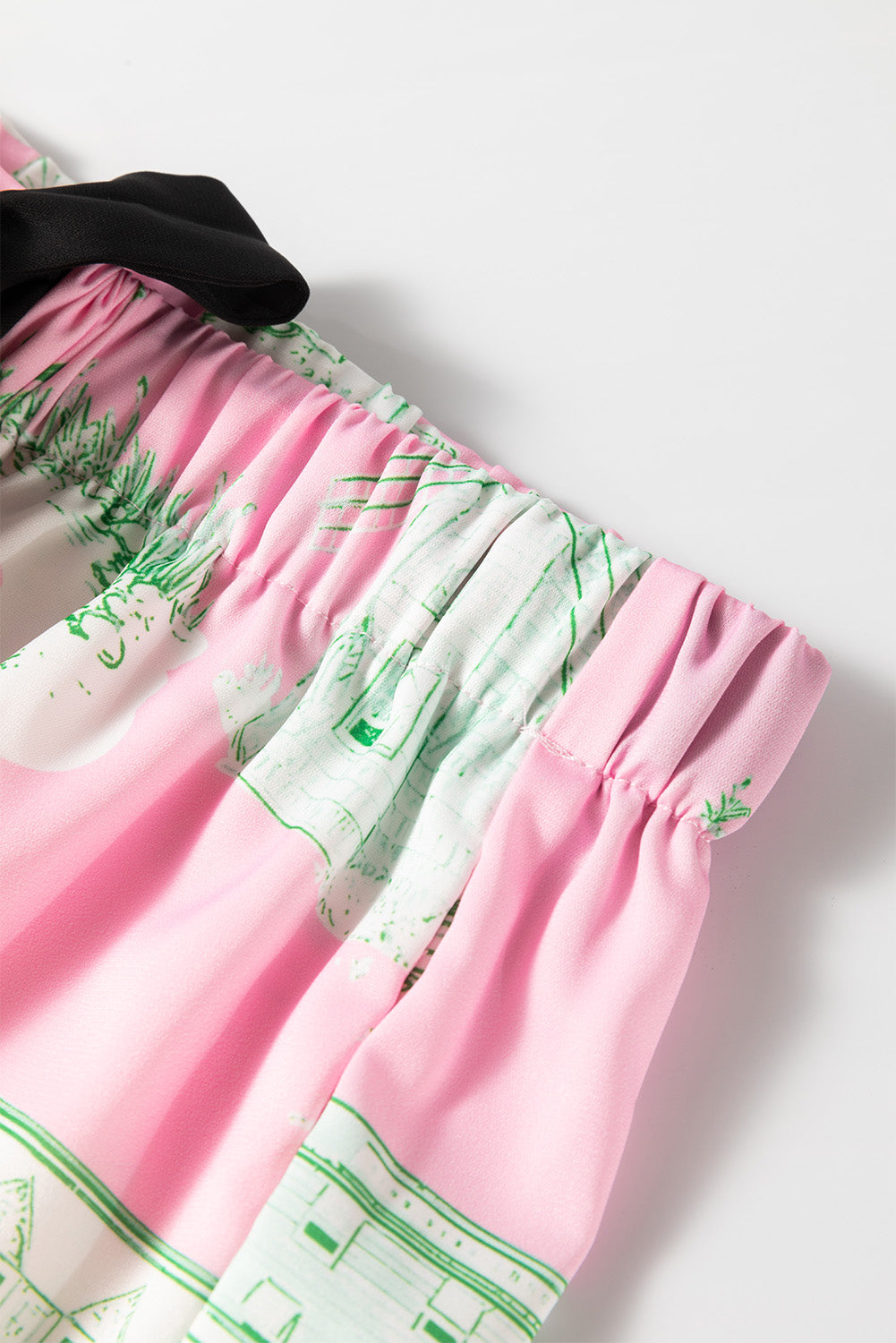 Collared Neck Printed Top and Drawstring Shorts Lounge Set- Wild and Free Boutique- {{Product type}}