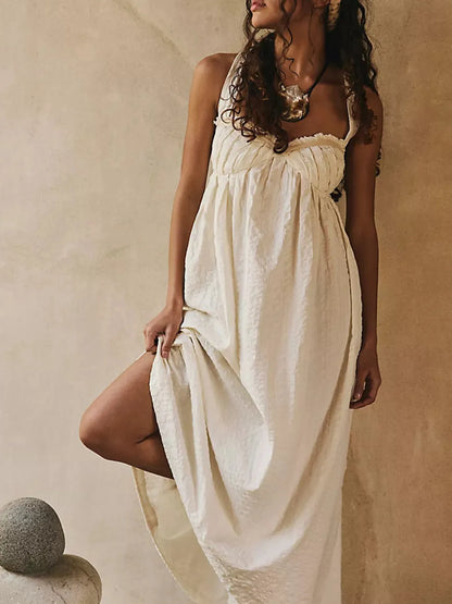 Sweetheart Neck Midi Dress - -