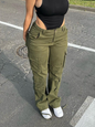 Womens Retro Loose Denim Pants - Army Green S - Women's Fashion - Women's Clothing - Bottoms - Jeans