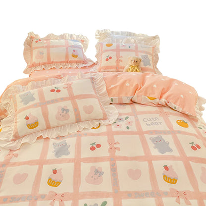 4 Pieces Fruits Cherry Pattern Bedding Sets