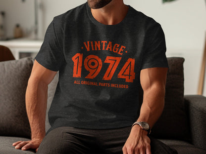 Vintage 1974 All Original Parts Included Birthday T-Shirt- Cloud 16 Clothing Co.- {{Product type}}