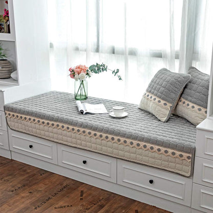 Non-Slip Indoor Bay Window Pad - Corduroy Comfort - - window pad