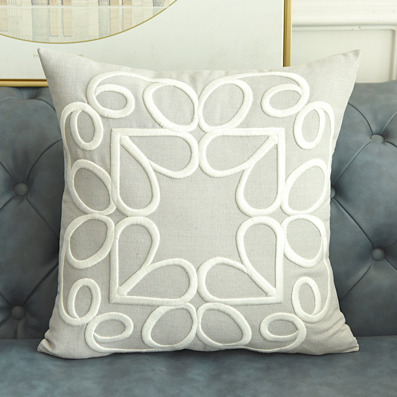 Modern Simple Pillow Cover Embroidered Cushion Cover