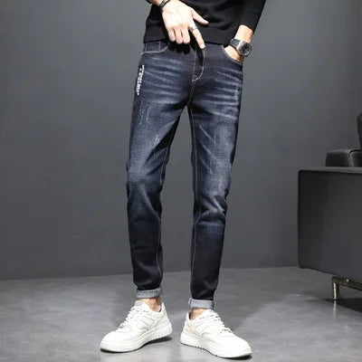 Jeans Men's Spring and Autumn With Slim Feet