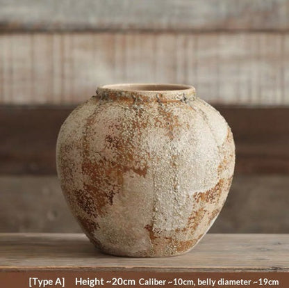 Chinese Wabi-Sabi Style Ceramic Vase Decor - Small Size - Vases