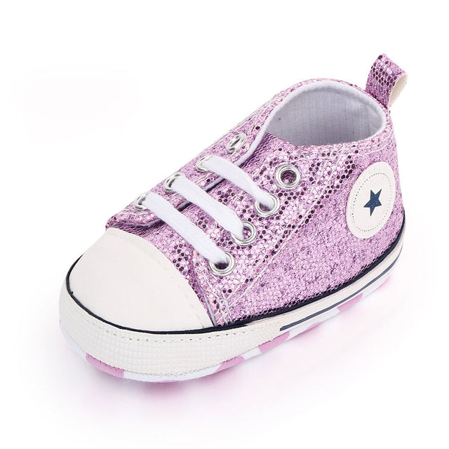 Fashionable Cute Canvas Shoes for Newborn Babies - Purple 11 cm - baby shoes