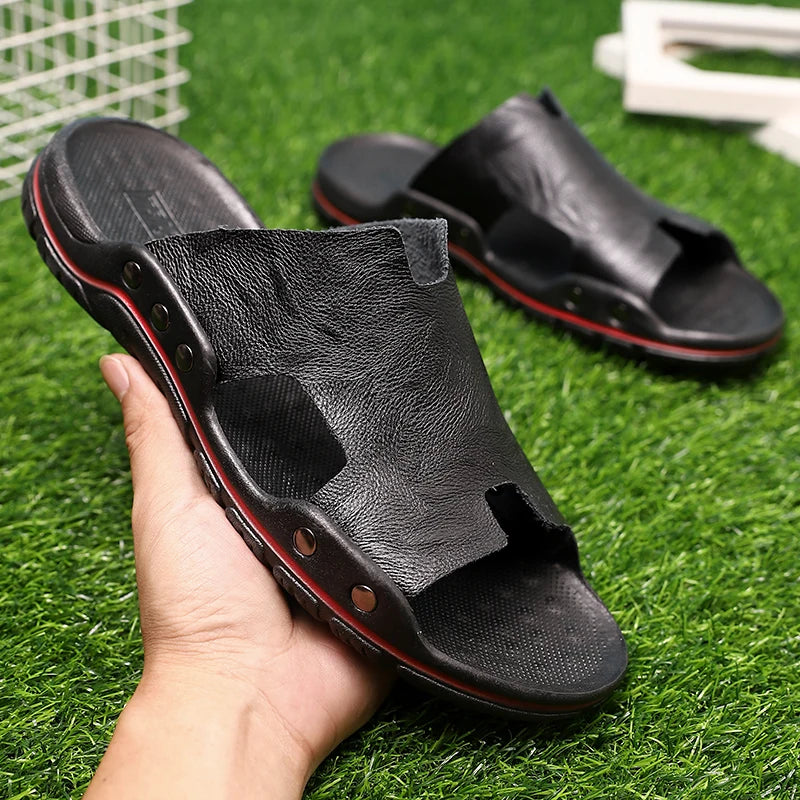 Leather Shoes Men Summer Sandals