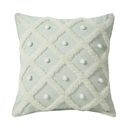 Moroccan Tufted Sphere Pillow - Chic Cushion Case - White - pillow cover