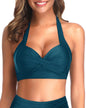 AquaLift Halter Bikini Top - Blue Green Large - swimwear top