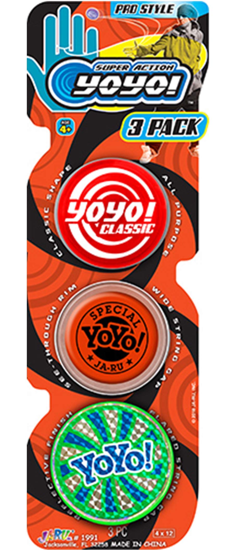 1 Pack of 3 JA-RU Yoyo Professional Bundle Yo-Yos Set - Bundle of 3 1 Pack of 3 - yo-yo