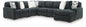 Midnight-Madness - Sectional - Dark Gray 6 Pc. Right Arm Facing Corner Chaise Sectional - Stationary Sectionals