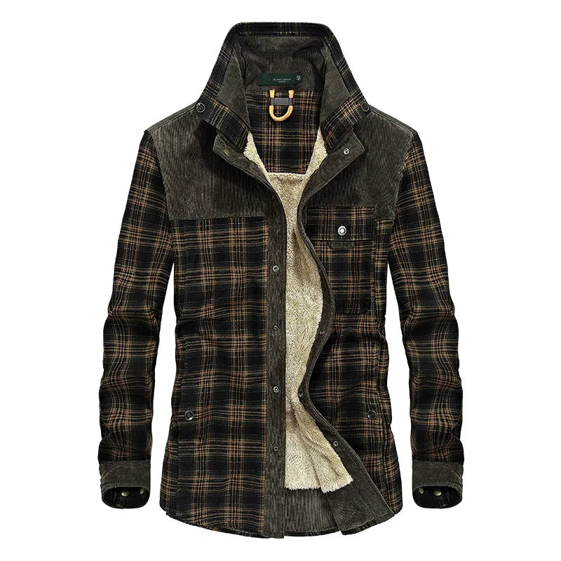 Winter Plaid Fleece Jackets Outerwear Jacket