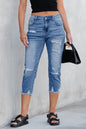 Georgia Skinny Distressed Capri Jeans- Threaded Pear- {{Product type}}