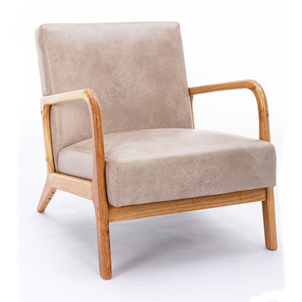 Classic Mid-Century Modern Accent Chairs, Open Framed Armchair With Cushioning- Unique Piece Furniture- {{Product type}}