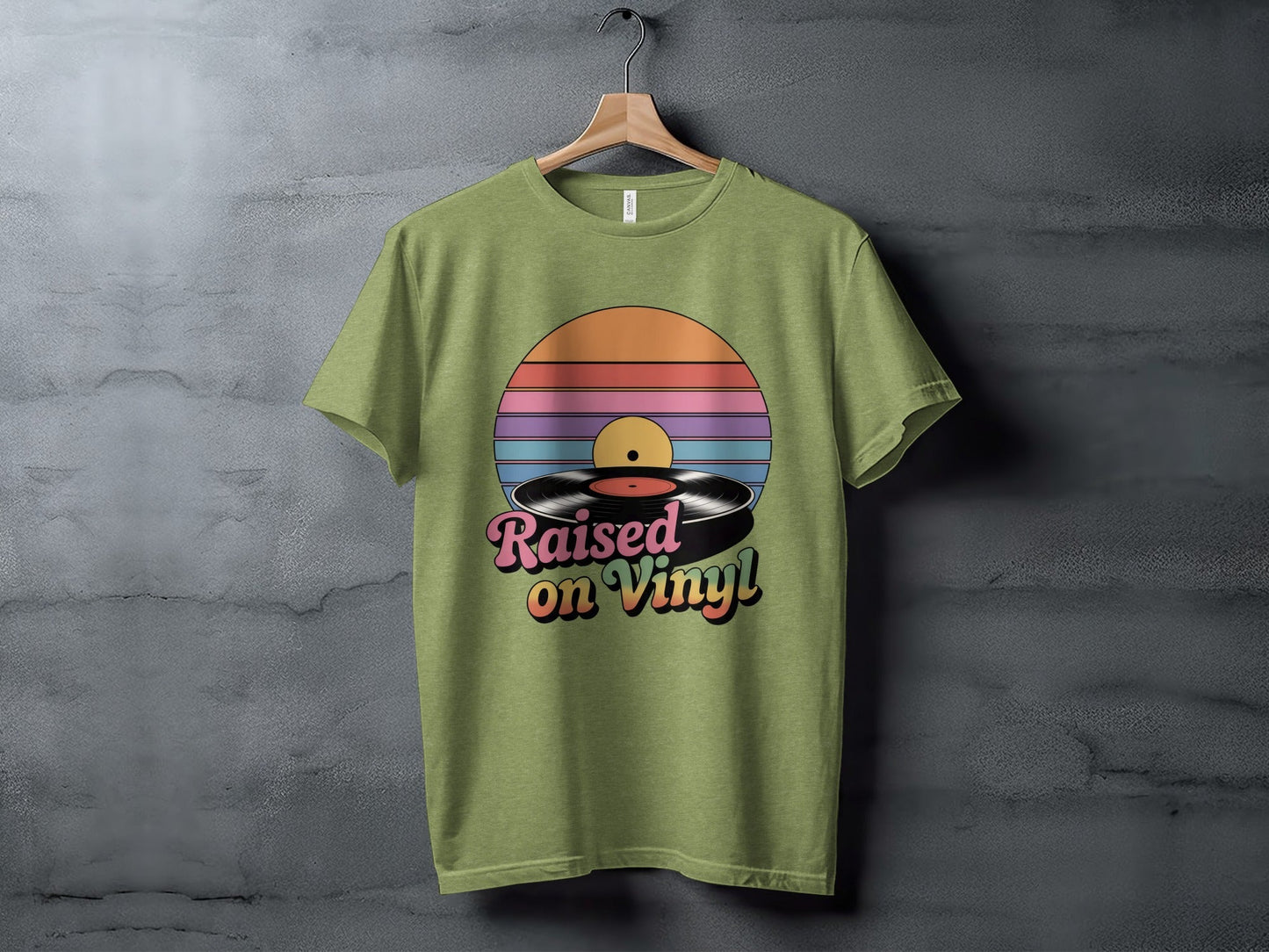 Raised On Vinyl Vintage Retro Style Design Graphic T-Shirt- Cloud 16 Clothing Co.- {{Product type}}