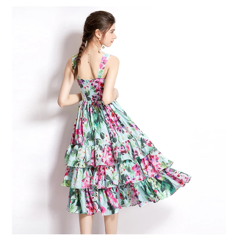 Womens Casual Floral Summer Dress