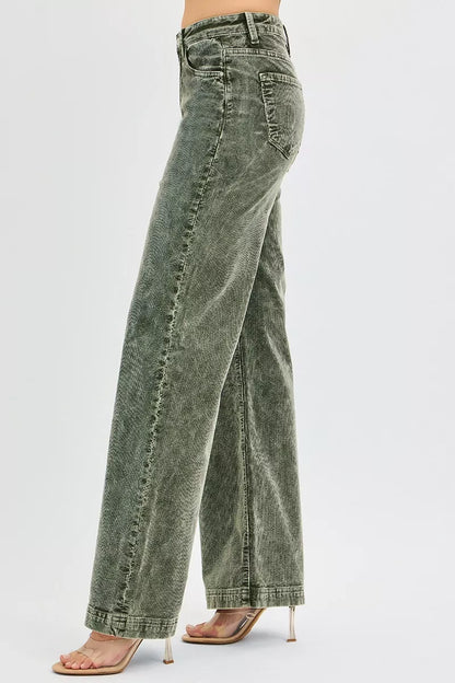 RISEN Wide Leg Corduroy Jeans - - jeans