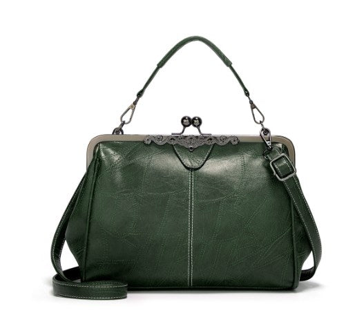 Vintage Spanish Messenger Bag - Handheld & Shoulder Style - Green - shoulder bag
